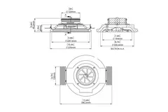 Ergovent indbyggelig rammeløs ventilationsventil, rund, 125 mm – med Coanda-effekt