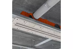 Ergovent rammeløs linjegitter til indbygning, 1050 mm, med tilslutningsdiameter 75 mm – modulopbygget – 2 slidser