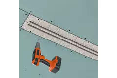 Ergovent rammeløs linjegitter til indbygning, 1050 mm, med tilslutningsdiameter 75 mm – modulopbygget – 2 slidser