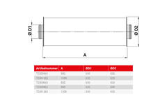 Spiro-SAFE lyddæmper diameter 630 mm - længde 1200 mm (100 mm isolering)