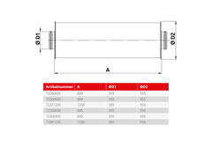 Spiro-SAFE lyddæmper diameter 355 mm - længde 1200 mm (100 mm isolering)