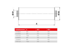 Spiro-SAFE premium lyddæmper diameter 250 mm - længde 1200 mm (100 mm isolering)