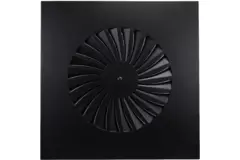 Swirl diffusor med faste blade 400 mm firkantet - SWS 400 RAL 9005 30% glans