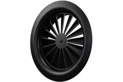 Hvirvelafskærmning rund 100 mm central skrue - SWR100 RAL9005 30% blank