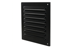 Udvendigt gitter firkantet 200x200 mm aluminium - RAL9005 30% glans