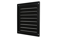 Udvendigt gitter firkantet 200x200 mm aluminium - RAL9005 30% glans