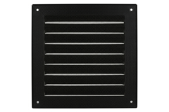 Udvendigt gitter firkantet 200x200 mm aluminium - RAL9005 30% glans