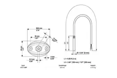 Belimo kabeltemperaturføler PT1000 200x6 mm - 2 meter med monteringsflange - 01CT-1BPF
