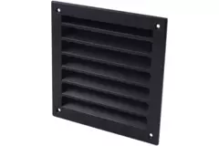 Udvendigt væggitter i aluminium 150x150 mm - RAL 9005