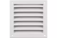 Udvendigt væggitter i aluminium 150x150 mm - RAL 9016