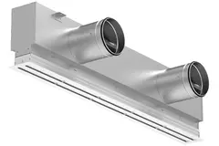 Aluminiumsgitter med 2 justerbare mønsterplader – 1500 mm – RAL 9016 + akustisk isoleret plenum med luftrumsreguleringsventil