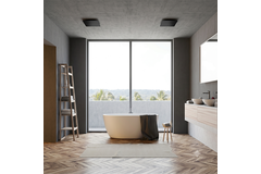 ClimaConnect Design-ventil, firkantet, Ø 125 mm – sort