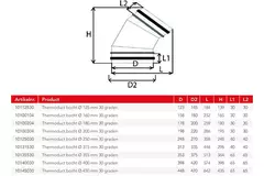 Thermoduct 13 mm bøjningsdiameter 250 mm 30 grader isoleret