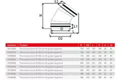 Thermoduct 13 mm bøjningsdiameter 125 mm 45 grader isoleret