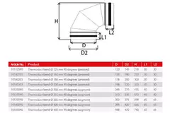Thermoduct isoleret albue 90 grader diameter 315 mm