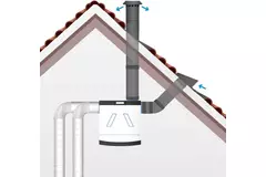 Varmeventilation højeffektiv ventilationshætte termoduktisoleret 200 mm