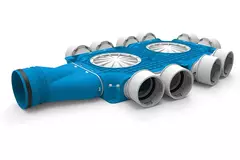 UniflexPlus kompositfordeler 10x Ø 90 mm med vandret muffe Ø 125 mm