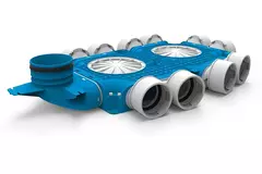 UniflexPlus kompositfordeler 10x Ø 90 mm med lodret muffe Ø 125 mm