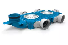 UniflexPlus kompositfordeler 5x Ø 90 mm med lodret muffe Ø 125 mm