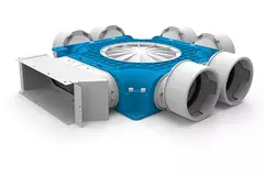 UniflexPlus kompositfordeler 6x Ø 90 mm til galvaniserede rektangulære ventilationskanaler 220x80 mm