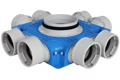 UniflexPlus ventilation sub-distributionsboks 4x Ø 90 mm med samlestykke Ø 125 mm