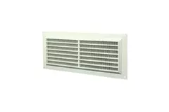 Rektangulær ventilationsrist med rist 130x300 hvid - VR1330
