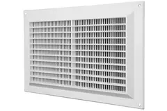 Rektangulær ventilationsrist med rist 250x170 hvid - VR2517