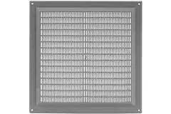 Firkantet ventilationsrist med rist 250x250 mm grå
