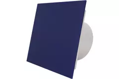 Air Roxy badeværelsesventilator med tilslutningsdiameter 100 mm med forsinket start og timer – frontpanel i blå plast