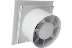 Badeværelsesventilator Ø 100 mm – frontpanel i blank hvid plast