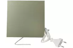 Badeværelsesventilator Ø 100 mm med træksnor og strømstik – frontpanel i satin guldfarvet glas