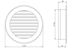 Ventilationsbladsgitter diameter: 125 mm grå - VR125P
