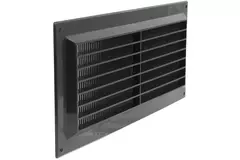 Rektangulær ventilationsrist i plastik 130x300 sort - VR1330M