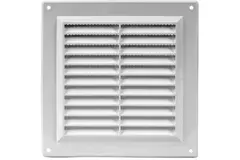 Firkantet ventilationsrist i plastik 150x150 mm hvid - VR1550