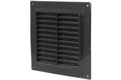 Ventilationsrist i plastik 150x150 mm sort - VR1515M