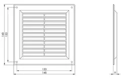 Firkantet ventilationsrist i plastik 150x150 mm beige - VR1515Y