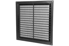 Rektangulær ventilationsrist i plastik 250x250 sort - VR2525M