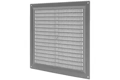 Firkantet ventilationsrist med rist 250x250 mm grå