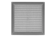 Firkantet ventilationsrist med rist 250x250 mm grå