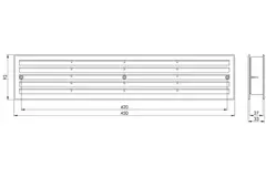 Plastikrist 450x92 mm grå - VR459P