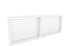 Vægrist 800 x 400 aluminium med fjederclips og faste ventilatorblade - blandet farve RAL 9016