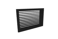Vægrist 500 x 200 aluminium med fjederclips og faste ventilatorblade - blandet farve RAL 9005