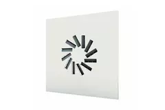 Justerbar firkantet hvirveldiffusor 600 x 600 med 12 ventilatorblade - blandet farve RAL 9010