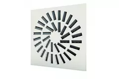 Justerbar firkantet hvirveldiffusor 600 x 600 med 36 ventilatorblade - blandet farve RAL 9010