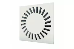Justerbar firkantet hvirveldiffusor 600 x 600 med 24 ventilatorblade - blandet farve RAL 9010