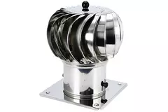 Vinddrevet tagventilator Cowl 200 mm rustfrit stål inklusive tagplade – 115m3/h