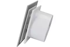 Badeværelsesventilator Ø 125 mm med fugtsensor og timer – frontpanel i satin sølvfarvet glas